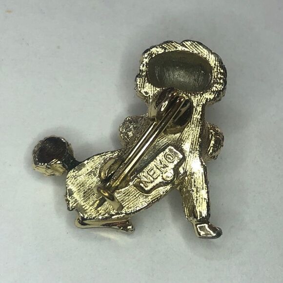 Vintage Nemo Designer Signed Jewelry Poodle Pin Brooch Rhinestones - Picture 2 of 3